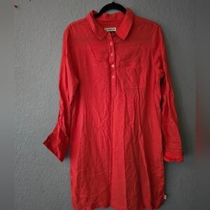 Magellan Outdoors Women's Dress Size S Four Buttons Red One Pocket